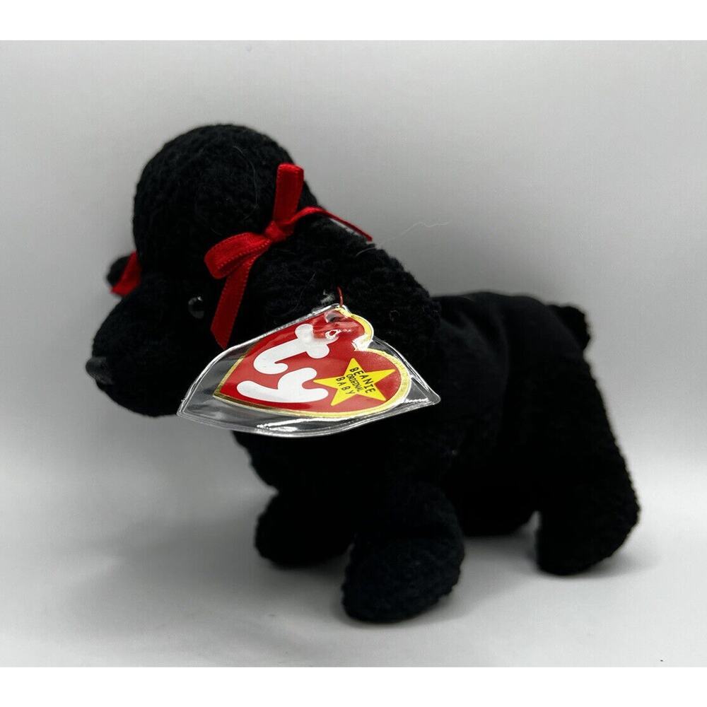 TY Beanie Baby Babies Stuffed Animal Plush Black Poodle GiGi 1998